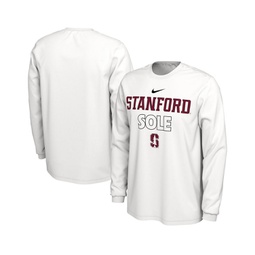 Mens and Womens White Stanford Cardinal 2023 On Court Bench Long Sleeve T-shirt
