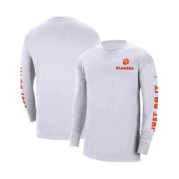 Mens White Clemson Tigers Heritage Max 90 Long Sleeve T-shirt