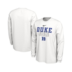 Mens White Duke Blue Devils On Court Long Sleeve T-shirt