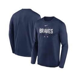 Mens Navy Atlanta Braves Authentic Collection Team Logo Legend Performance Long Sleeve T-shirt