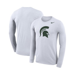 Mens White Michigan State Spartans School Logo Legend Performance Long Sleeve T-shirt