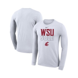 Mens White Washington State Cougars On Court Bench Long Sleeve T-shirt