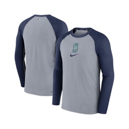 Mens Gray Seattle Mariners Authentic Collection Game Raglan Performance Long Sleeve T-shirt
