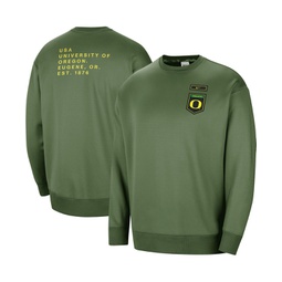 Womens Olive Oregon Ducks Military-Inspired Collection All-Time Performance Crew Pullover Sweatshirt
