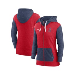 Womens Red Los Angeles Angels Full-Zip Hoodie