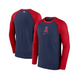 Mens Navy Los Angeles Angels Authentic Collection Game Raglan Performance Long Sleeve T-shirt