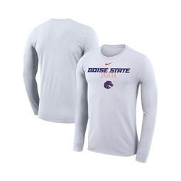Mens White Boise State Broncos 2023 On Court Bench Long Sleeve T-shirt