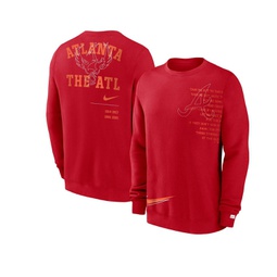 Mens Red Atlanta Braves Statement Ball Game Fleece Pullover Sweatshirt