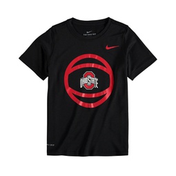 Big Boys Black Ohio State Buckeyes Basketball and Logo Performance T-shirt