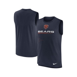 Mens Navy Chicago Bears Muscle Trainer Tank Top
