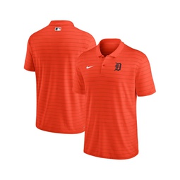 Mens Orange Detroit Tigers Authentic Collection Victory Striped Performance Polo Shirt