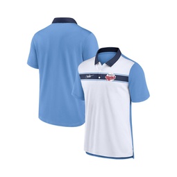 Mens White Light Blue Minnesota Twins Rewind Stripe Polo Shirt