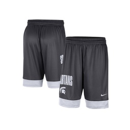 Mens Charcoal White Michigan State Spartans Fast Break Shorts