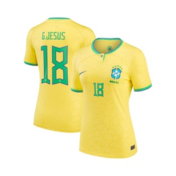 Womens Gabriel Jesus Yellow Brazil National Team 2022/23 Replica Home Jersey