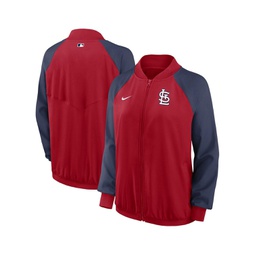 Womens Red St. Louis Cardinals Authentic Collection Team Raglan Performance Full-Zip Jacket