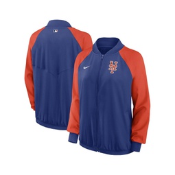 Womens Royal New York Mets Authentic Collection Team Raglan Performance Full-Zip Jacket