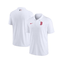 Mens White Boston Red Sox Authentic Collection Victory Striped Performance Polo Shirt