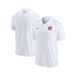 Mens White Washington Nationals Authentic Collection Victory Striped Performance Polo Shirt