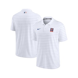 Mens White New York Mets Authentic Collection Striped Performance Pique Polo Shirt