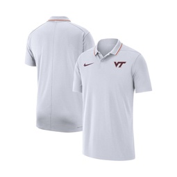 Mens White Virginia Tech Hokies Coaches Performance Polo Shirt