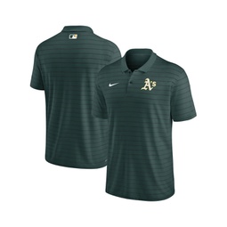 Mens Green Oakland Athletics Authentic Collection Victory Striped Performance Polo Shirt