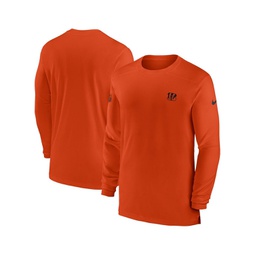 Mens Orange Cincinnati Bengals Sideline Coach Performance Long Sleeve T-shirt
