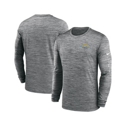 Mens Anthracite Los Angeles Chargers Velocity Long Sleeve T-shirt