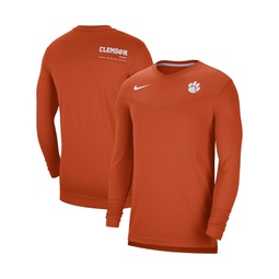 Mens Orange Clemson Tigers 2022 Coach Performance Long Sleeve V-Neck T-shirt