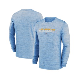 Mens Powder Blue Los Angeles Chargers Sideline Team Velocity Performance Long Sleeve T-shirt
