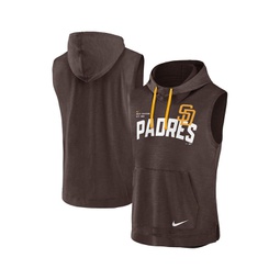 Mens Brown San Diego Padres Athletic Sleeveless Hooded T-shirt