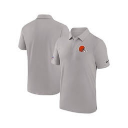 Mens Gray Cleveland Browns Sideline Coaches Performance Polo Shirt