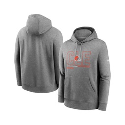 Mens Heathered Gray Cleveland Browns City Code Club Fleece Pullover Hoodie