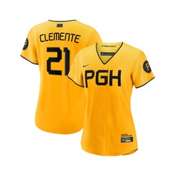 Womens Roberto Clemente Gold Pittsburgh Pirates 2023 City Connect Replica Player Jersey