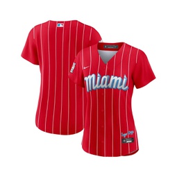 Womens Red Miami Marlins City Connect Replica Team Jersey