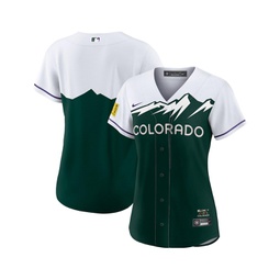 Womens White Forest Green Colorado Rockies City Connect Replica Team Jersey