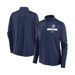 Womens Navy New York Yankees Primetime Local Touch Pacer Quarter-Zip Top