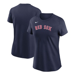 Womens Navy Boston Red Sox Wordmark T-shirt