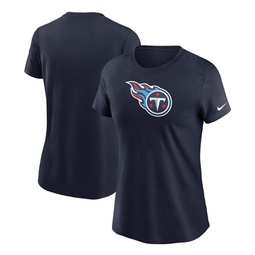Womens Navy Tennessee Titans Logo Essential T-shirt
