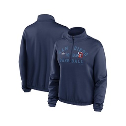 Womens Navy San Diego Padres Rewind Splice Half-Zip Sweatshirt