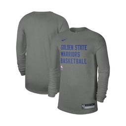 Mens and Womens Heather Gray Golden State Warriors 2023 Legend On-Court Practice long sleeve
