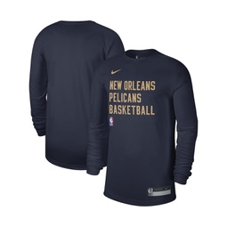 Mens and Womens Navy New Orleans Pelicans 2023/24 Legend On-Court Practice Long Sleeve T-shirt
