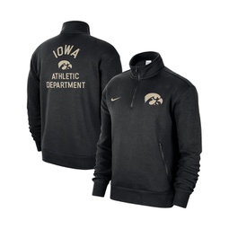 Mens Black Iowa Hawkeyes Campus Athletic Department Quarter-Zip Sweatshirt