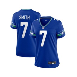 Womens Geno Smith Royal Seattle Seahawks Throwback Player Game Jersey