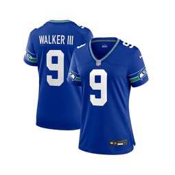 Womens Kenneth Walker III Royal Seattle Seahawks Throwback Player Game Jersey