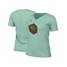 Womens Mint Charlotte Hornets 2022/23 City Edition Essential V-Neck T-shirt