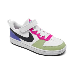 Little Girls Court Borough Low Recraft Adjustable Strap Casual Sneakers from Finish Line