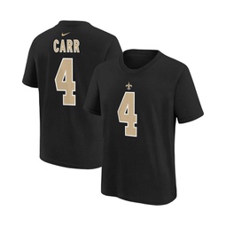 Big Boys Derek Carr Black New Orleans Saints Player Name and Number T-shirt
