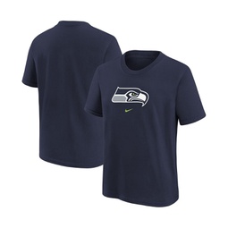 Big Boys College Navy Seattle Seahawks Logo T-shirt