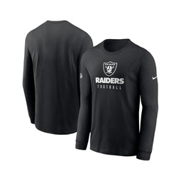 Mens Black Las Vegas Raiders Sideline Performance Long Sleeve T-shirt