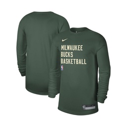 Mens and Womens Hunter Green Milwaukee Bucks 2023/24 Legend On-Court Practice Long Sleeve T-shirt